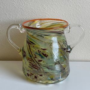 Artisan Hand Crafted Mexican Blown Glass Jug Pitcher